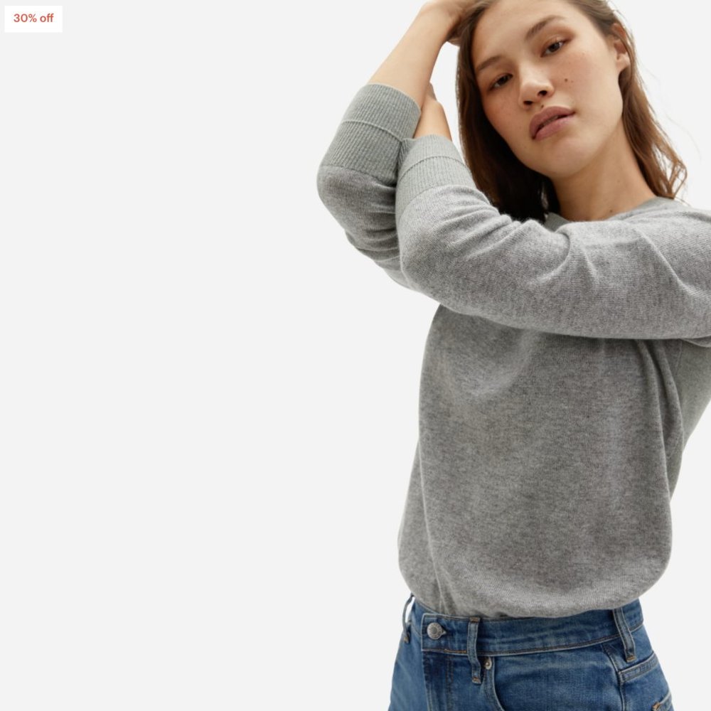 Everlane Cashmere Crew Neck Heather Grey Xs